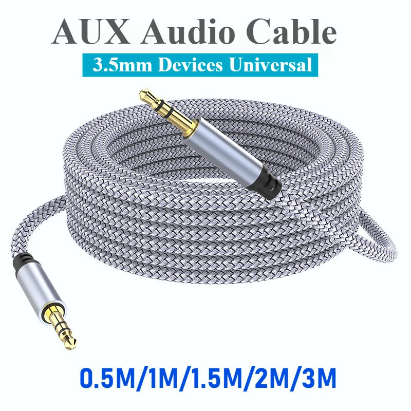 สายสัญญาณเสียง Aux 3.5 มม. แจ็คเสริมสําหรับหูฟัง Car Home สายสัญญาณเสียงสเตอริโอ