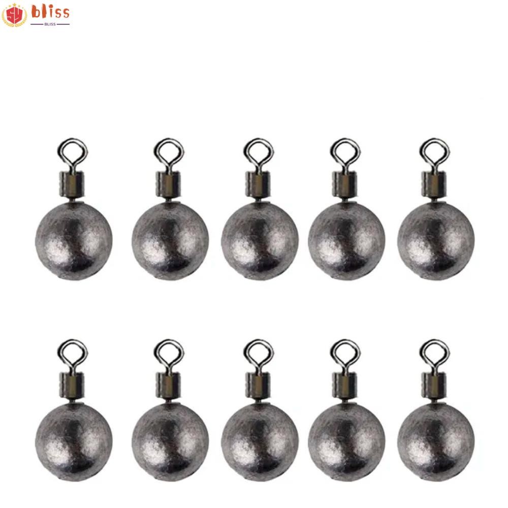Blliss 10 ชิ้นน้ําหนักตกปลา Sinkers, ตะกั่วหมุน 360° ชุดน้ําหนัก Drop Shot ได้อย่างอิสระ ทนทาน 3.5g/5g/7g/10g/14g/20g ทรงกลม Drop Shot ตกปลา Sinker