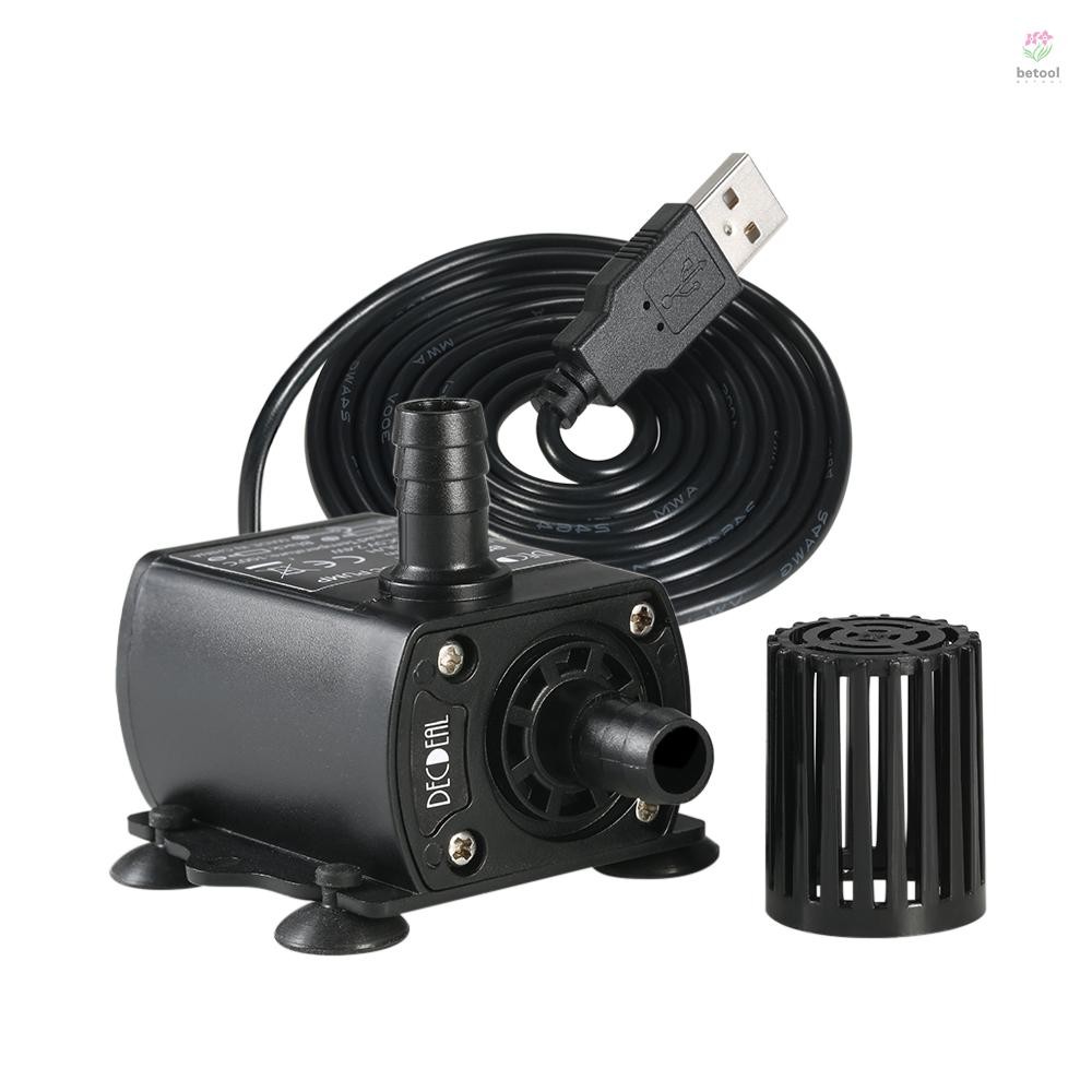 Usb DC5V 4.8W Ultra-quiet Mini Brushless ปั๊มน้ํากันน้ํา Submersible Fountain Aquarium หมุนเวียน 300L/H ยก 300 ซม.