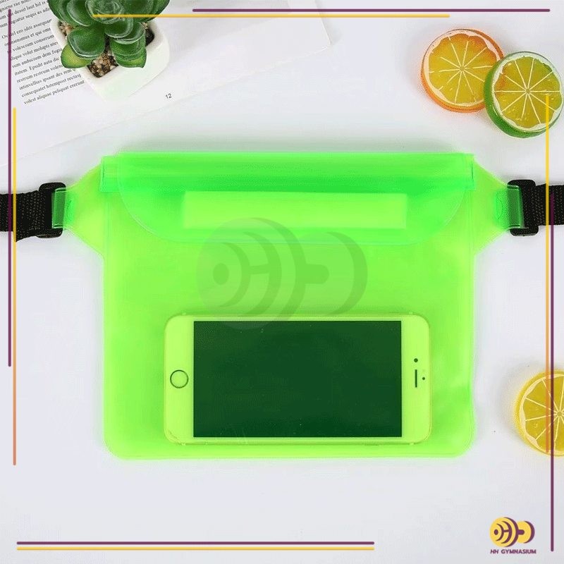 เนื้อผ้านุ่มสบาย  ซองกันน้ำแบบคาดอก ซองกันน้ำเล่นสงกรานต์ สีทึบ ดำน้ำ กระเป๋ากันน้ำคาดอก โทรศัพท์ สัมผัสได้ HH - รูปที่ 6