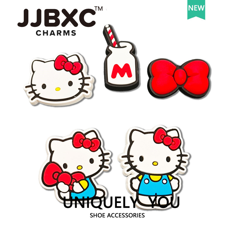 JJBXC Charm Hello Kitty ตกแต่งรองเท้า ทำเองได้ง่าย สไตล์การ์ตูน
