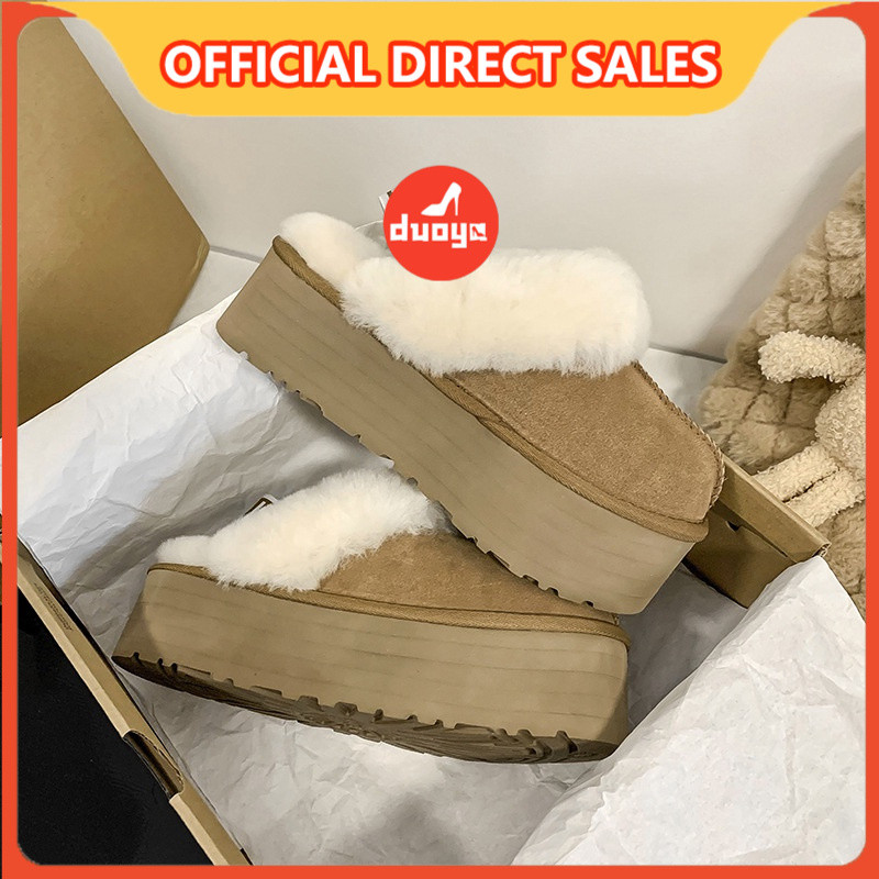 Duoya Factory รองเท้าแตะบูท ผ้าฝ้าย พื้นหนา กันลื่น กันหิมะ สําหรับผู้หญิง ส่งฟรี