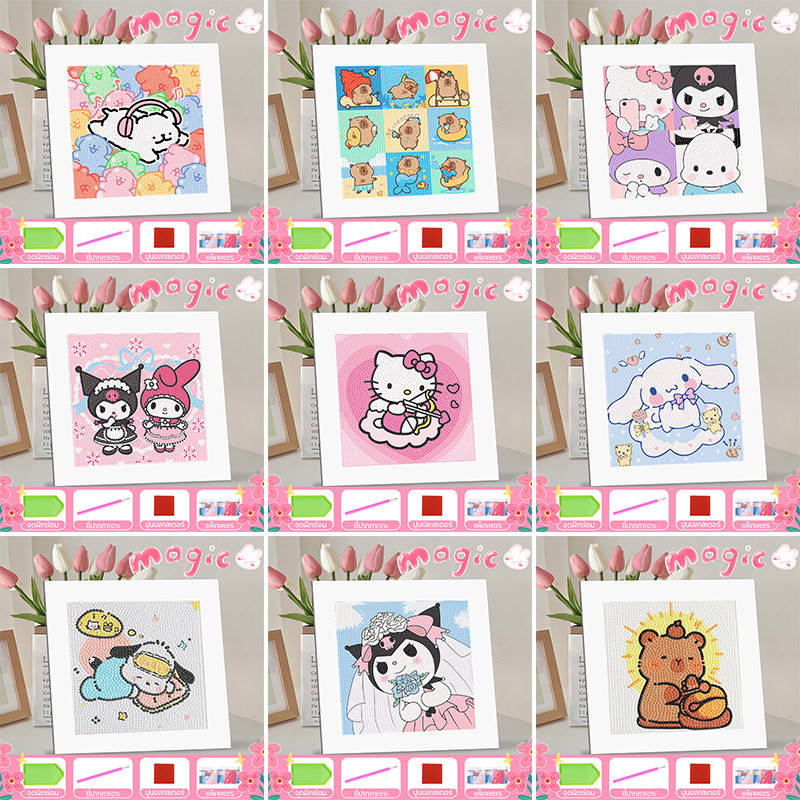 【พร้อมกรอบ】DIY Diamond Painting คริสตัล ภาพวาดเพชร Sanrio ภาพปักเพชร  ปักครอสติสคริสตัลชุด