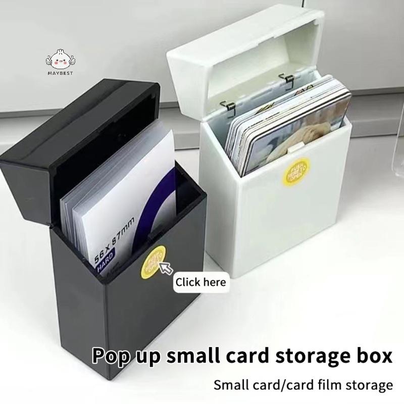 {maybest} กล่องเก็บของขนาดเล็ก Idol Photo Card Holder Desktop Sticker Stationery Container Flip Drawer Classification Box {TH}