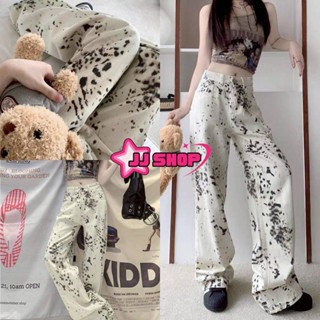 JJ Shop​💜​พร้อมส่ง กางเกงขายาวเอวสูง มินิมอล ลายงูสีครีม เท่…