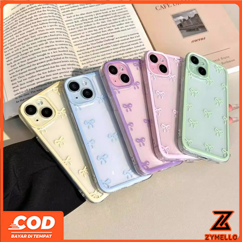 สําหรับ OPPO Reno 14F Reno 14 PRO Reno 13F Reno 13 Pro A3 A5X A5 5G A3X A3 Pro A5 PRO Y04 Y29 V60 V50 แฟชั่นเยลลี่สีเต็มหน้าจอโบว์กันกระแทกTPUโทรศัพท์มือถือกรณี