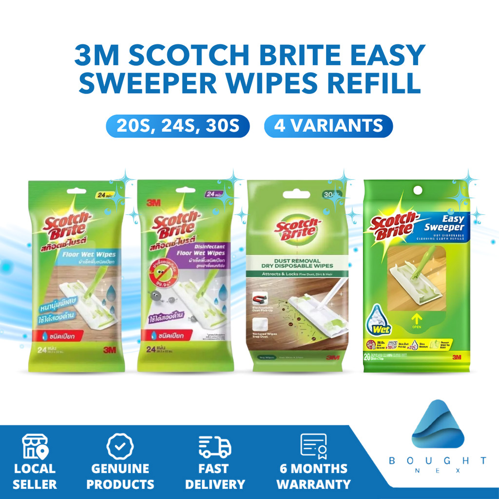3M Scotch Brite Easy Sweeper Wipes รีฟิล – น้ํายาทําความสะอาดที่รวดเร็วและปราศจาก Hassle