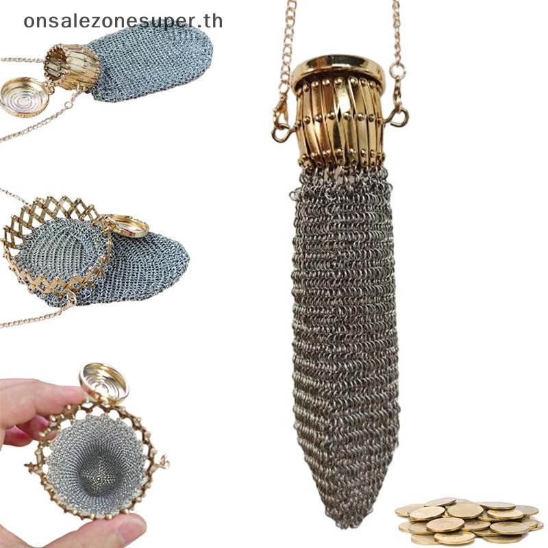 Ons กระเป๋าใส่เหรียญของ 1920 ทําด้วยมือ คอลเลกชันย้อนยุคกระเป๋าสแตนเลสโบราณของขวัญที่