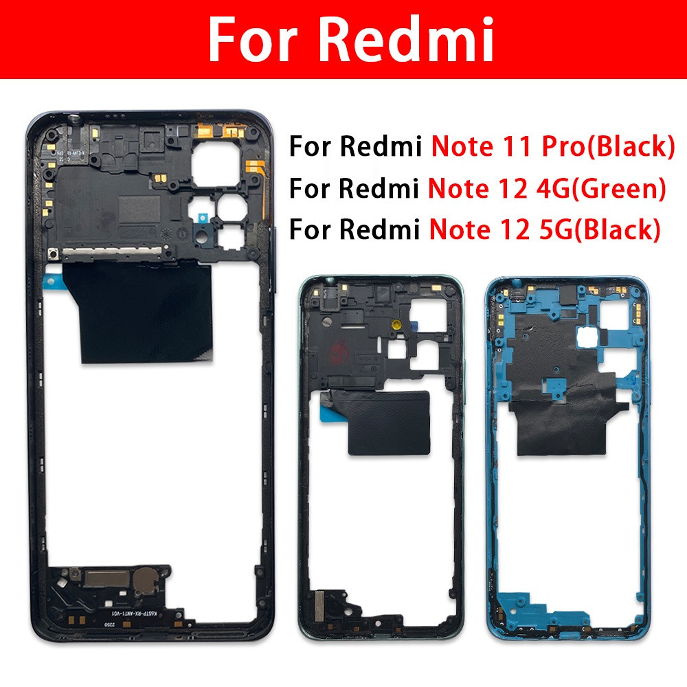 100% ของแท้ สำหรับ Xiaomi Redmi Note 11/ Note 11 pro Note 12 กรอบกลาง แผ่นหน้า เคสหลัง เปลี่ยนแผ่นกลาง