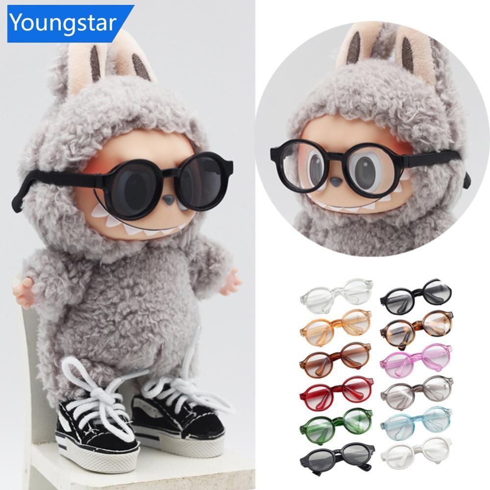 YS Labubu แว่นตา 6.5 ซม.น่ารักแว่นตาพลาสติกสําหรับ 15 ซม. Labubu Macaron และ 60 ซม.ตุ๊กตา BJD และ 1/3 ตุ๊กตาของเล่นแว่นตาอุปกรณ์เสริม