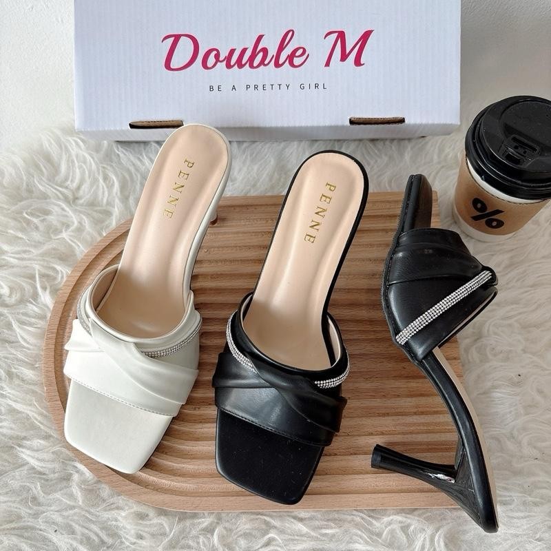 DoubleMstore PREMIUM (AL829 ไซส์ 36-40) PENNE Stiletto Highheel Women Shoes 8cm