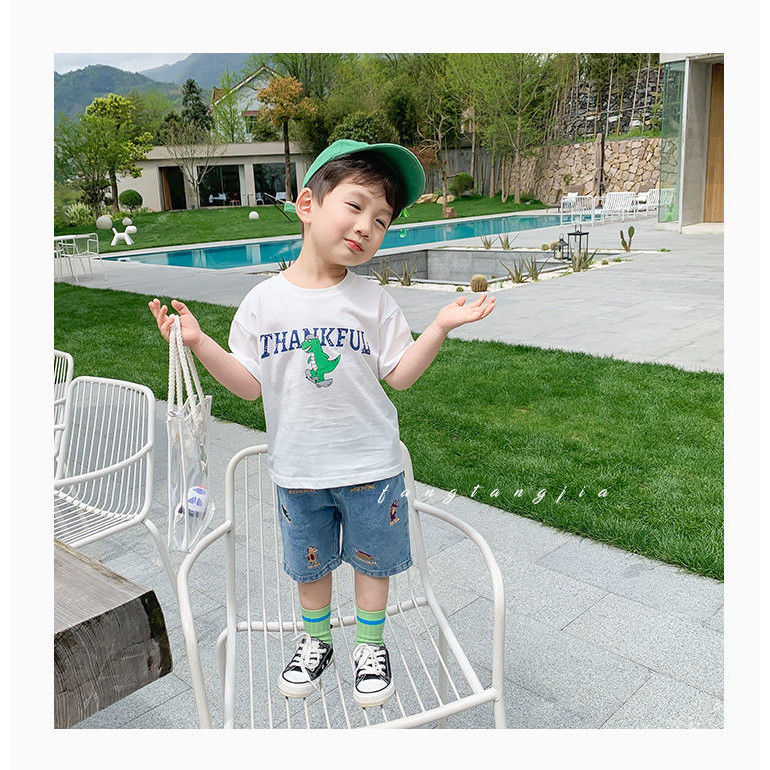 ขาสั้นยีนส์เด็กชาย สไตล์ใหม่ ขาสั้นสำหรับเด็กเล็ก ขาสั้นห้าจุดบาง ฤดูร้อน ความยาวกลาง กางเกงยีนส์นุ่ม - รูปที่ 6