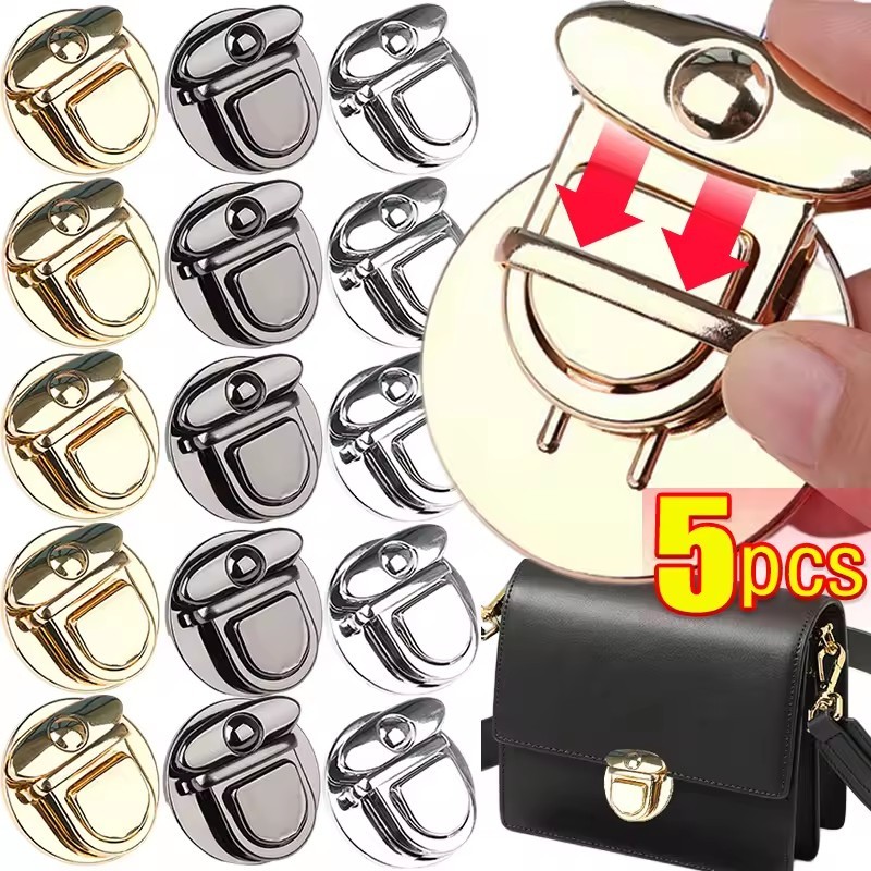 Golden Silver Metal Bag Clasp Bucklesps for Handbags Purses Totes - Secure Snap Lock ปิด DIY Craft Hardware Accessories