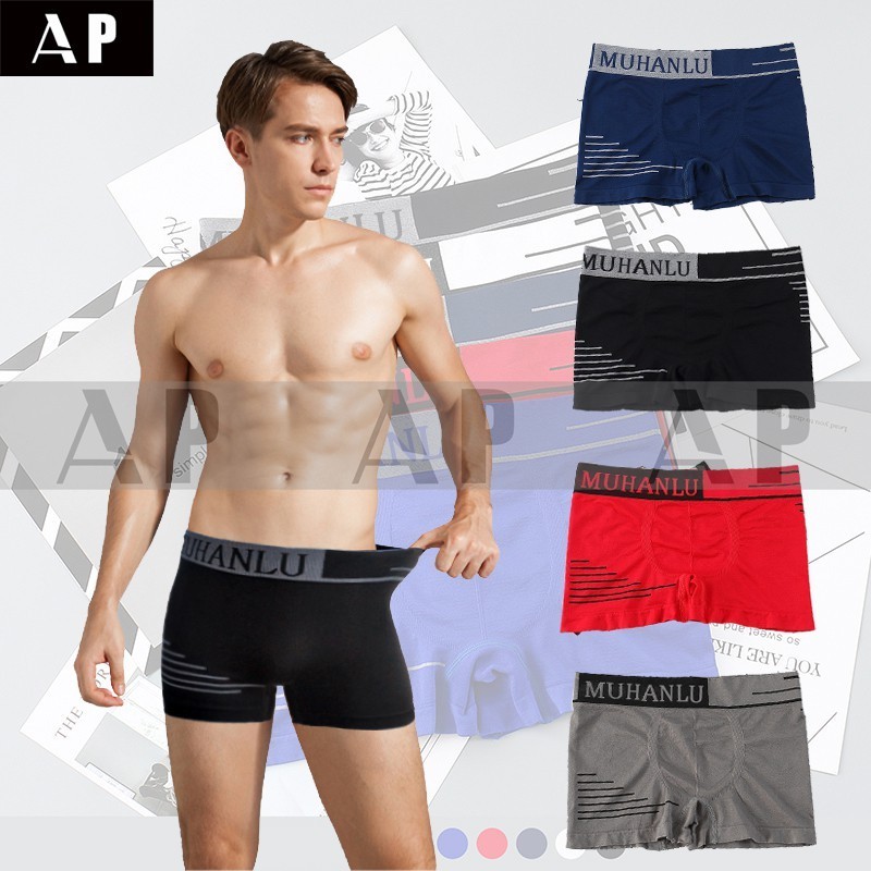 MUHANLU กางเกงบ็อกเซอร์ชาย ผ้านุ่มใส่สบาย ฟรีไซส์ 28-40นิ้ว