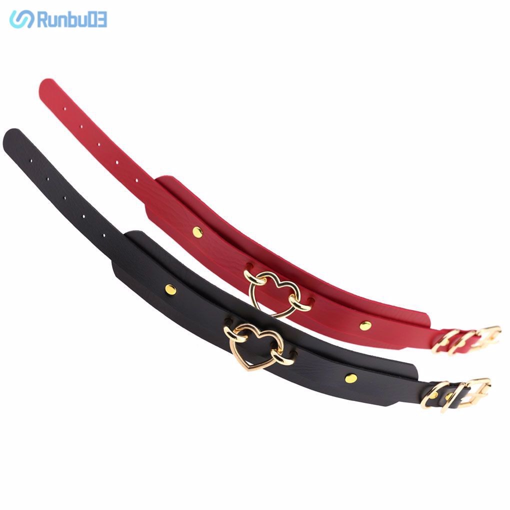 1/2/3ผู้หญิงสาวChokerสร้อยคอหัวใจหญิงPUหนังChokerสร้อยคอเครื่องประดับสายคล้องคอ
