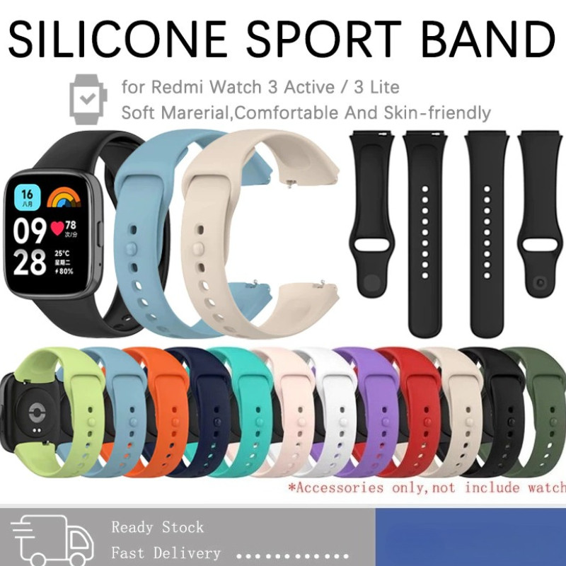 สายซิลิโคนสําหรับ for Redmi Watch 3 Active Smart Watch Redmi Watch ยางสําหรับ Mi Band 3 Lite