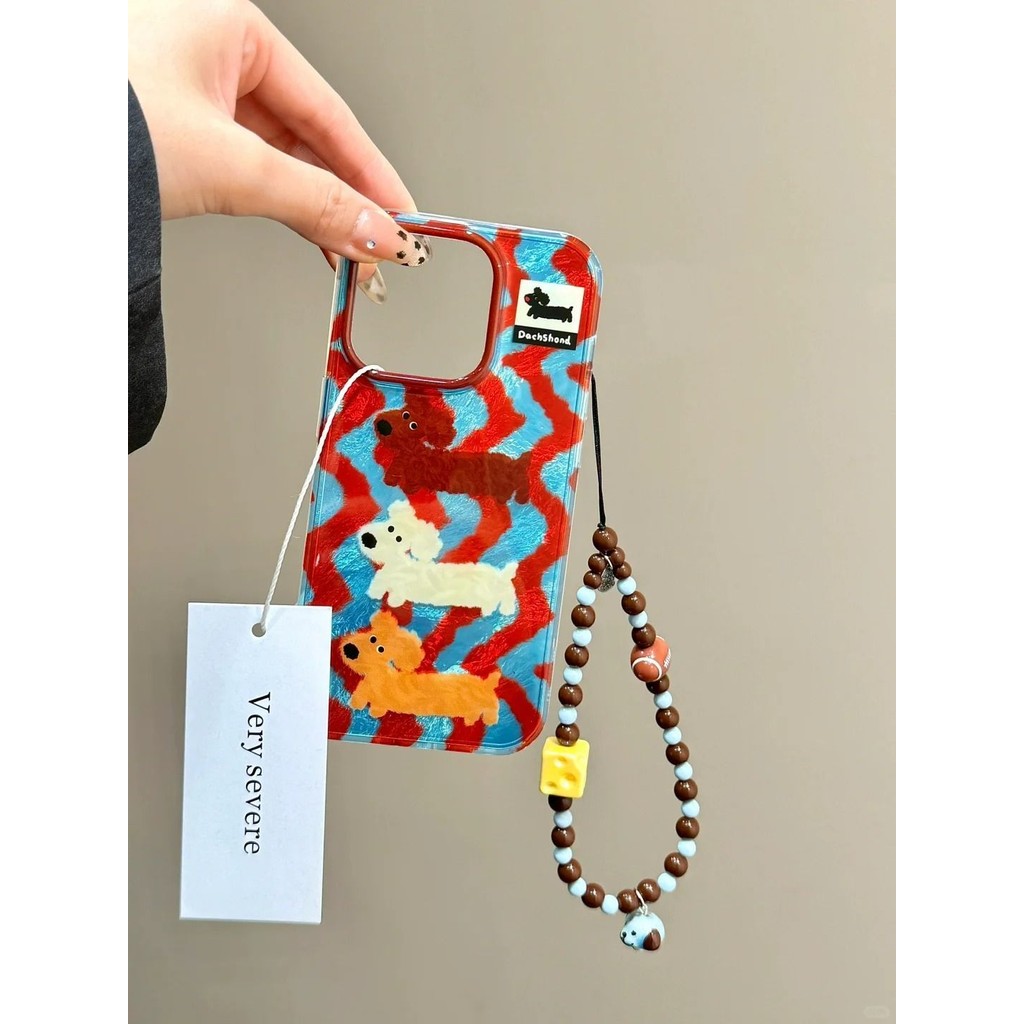 รูปแบบคลื่นดัชชุนเหมาะสําหรับสุนัข ไอโฟน16โปรแม็กซ์ เคสโทรศัพท์ใหม่แอปเปิ้ล16/15ผู้หญิง13/11