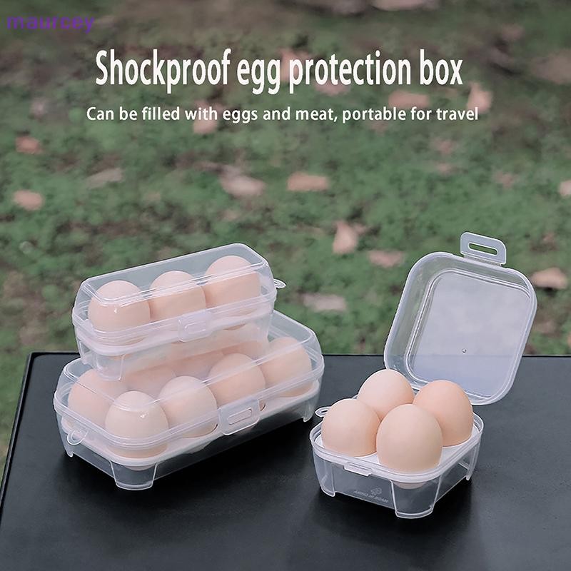 Maurcey 1PCEgg กล่อง 3/4/8 กริดผู้ถือไข่คอนเทนเนอร์สําหรับ Outdoor Camping Picnic ไข่กล่อง Anti-fall ไข่กล่องเก็บห้องครัว TH