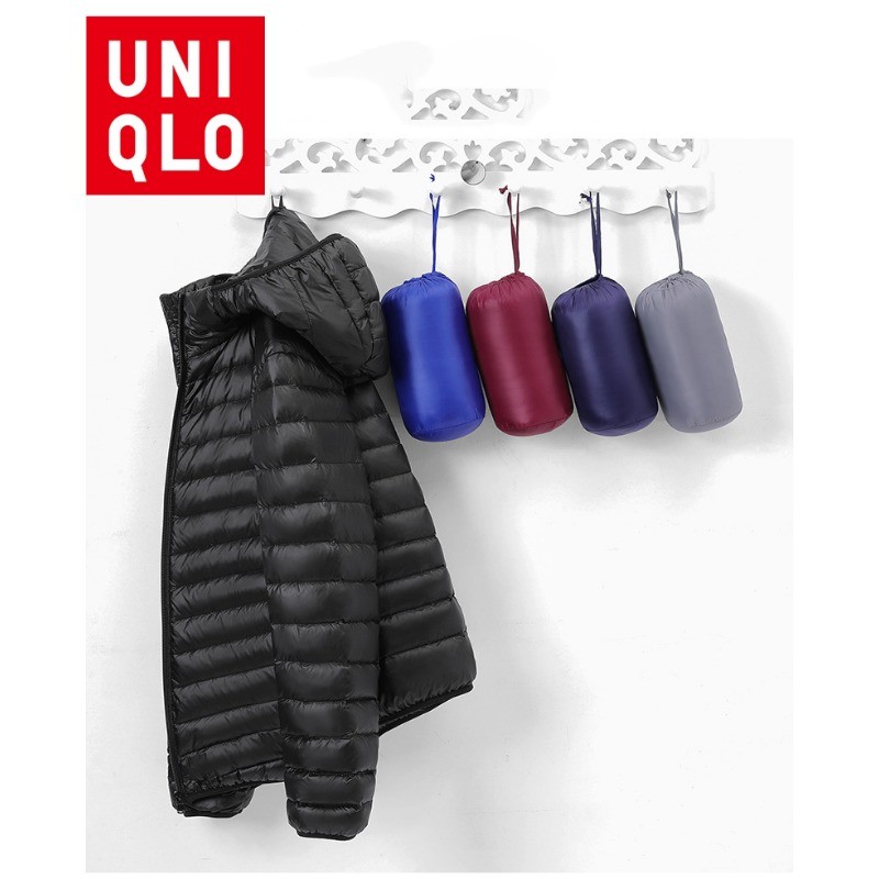 Uniqlo Winter Down Jacket Hooded Jacket Mens Warm 50% White Duck Down Filled Material Down Jacket