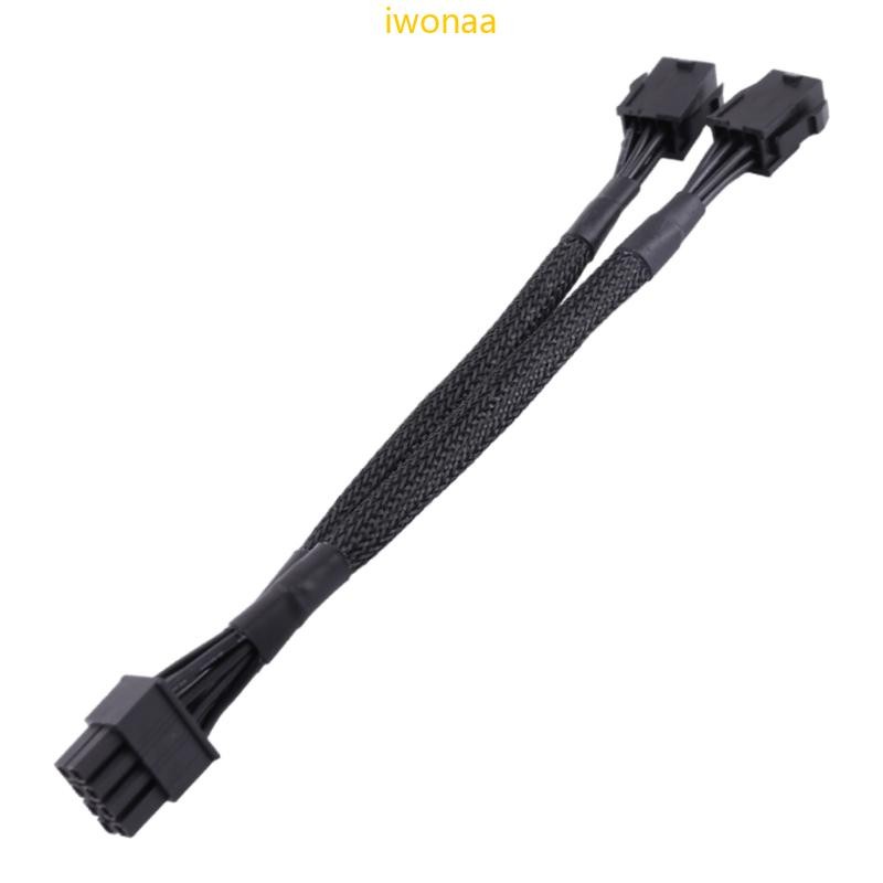 Iwo 6-Pin ถึง 8-Pin สายแปลงยืดหยุ่นและทนทาน 18AWG PCIe Connector PCI-E Dual-6pin ถึง 8pin Splitter