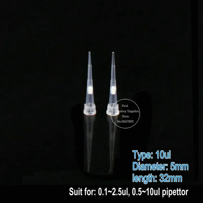 Lab 10ul /100ul/200ul/300ul/1000ul/5ml/10ml  PP Plastic Pipette Filter Tips with Sand Core Filter fo