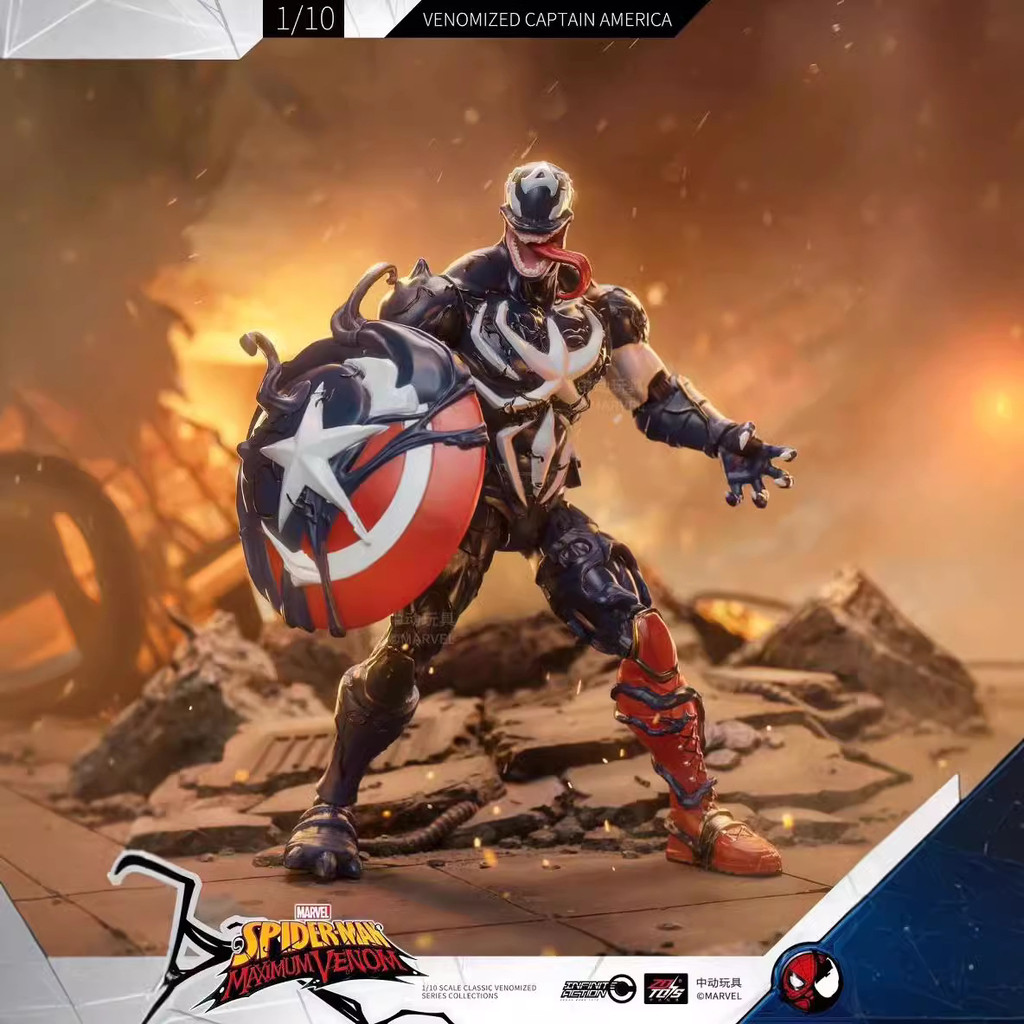 Chi Anime Marvel Venom Series กัปตันอเมริกา Venom Figure Collection ของเล่น