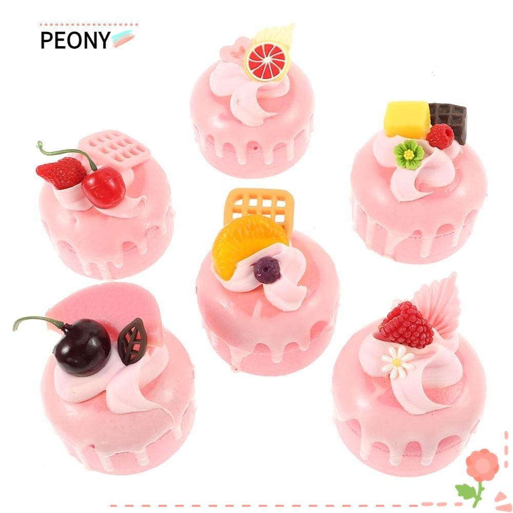 Peonypavilion คัพเค้กสมจริง,สีชมพูผสมประดิษฐ์ Cupcake,การถ่ายภาพ Props วงกลมโฟมเค้กปลอมรุ่น Home Staging