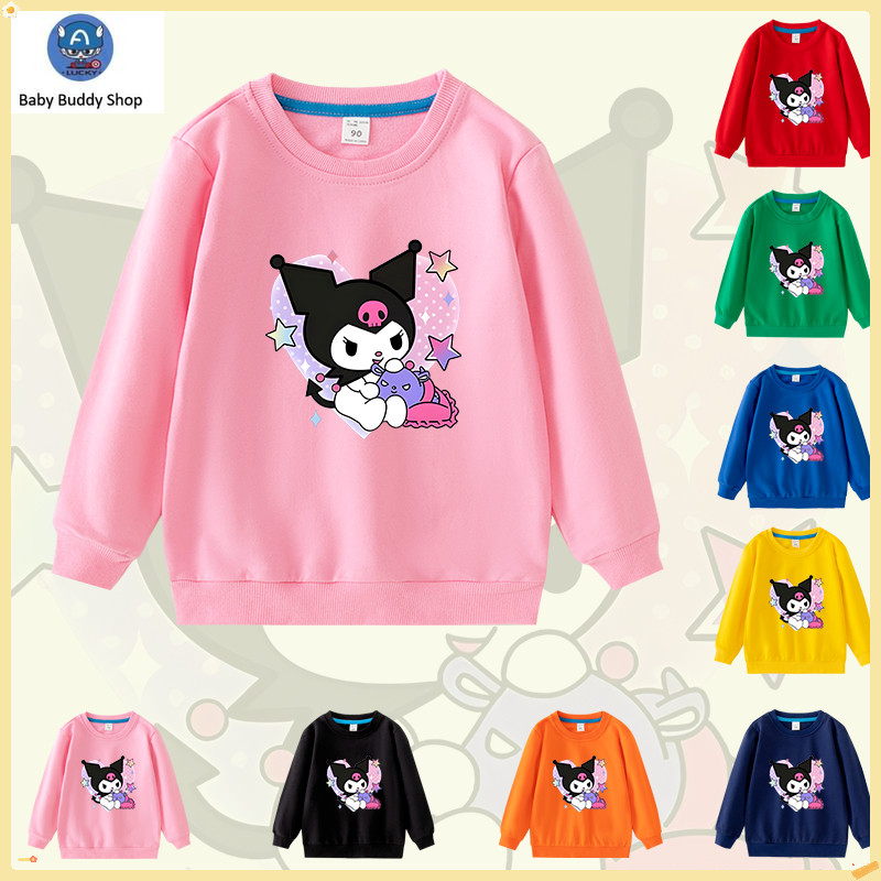 Kuromi การ์ตูนเด็กเสื้อแขนยาวเสื้อกันหนาวผ้าฝ้ายสําหรับเด็กชายและเด็กหญิง NW068