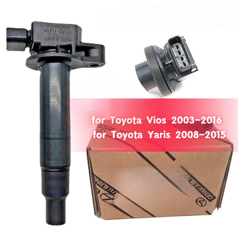 คอยล์จุดระเบิดใหม่สําหรับ Toyota Vios 2003-2016 Yaris 2008-2015 (MADE IN JAPAN) 90919-02240/90919-02