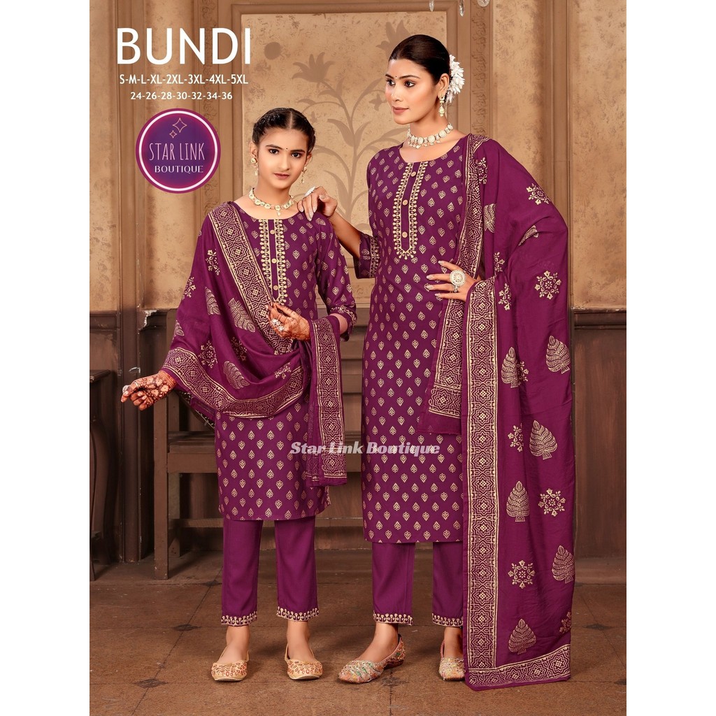 Mother & DAUGHTER COMBO KURTI WITH PANTS & DUPATTA