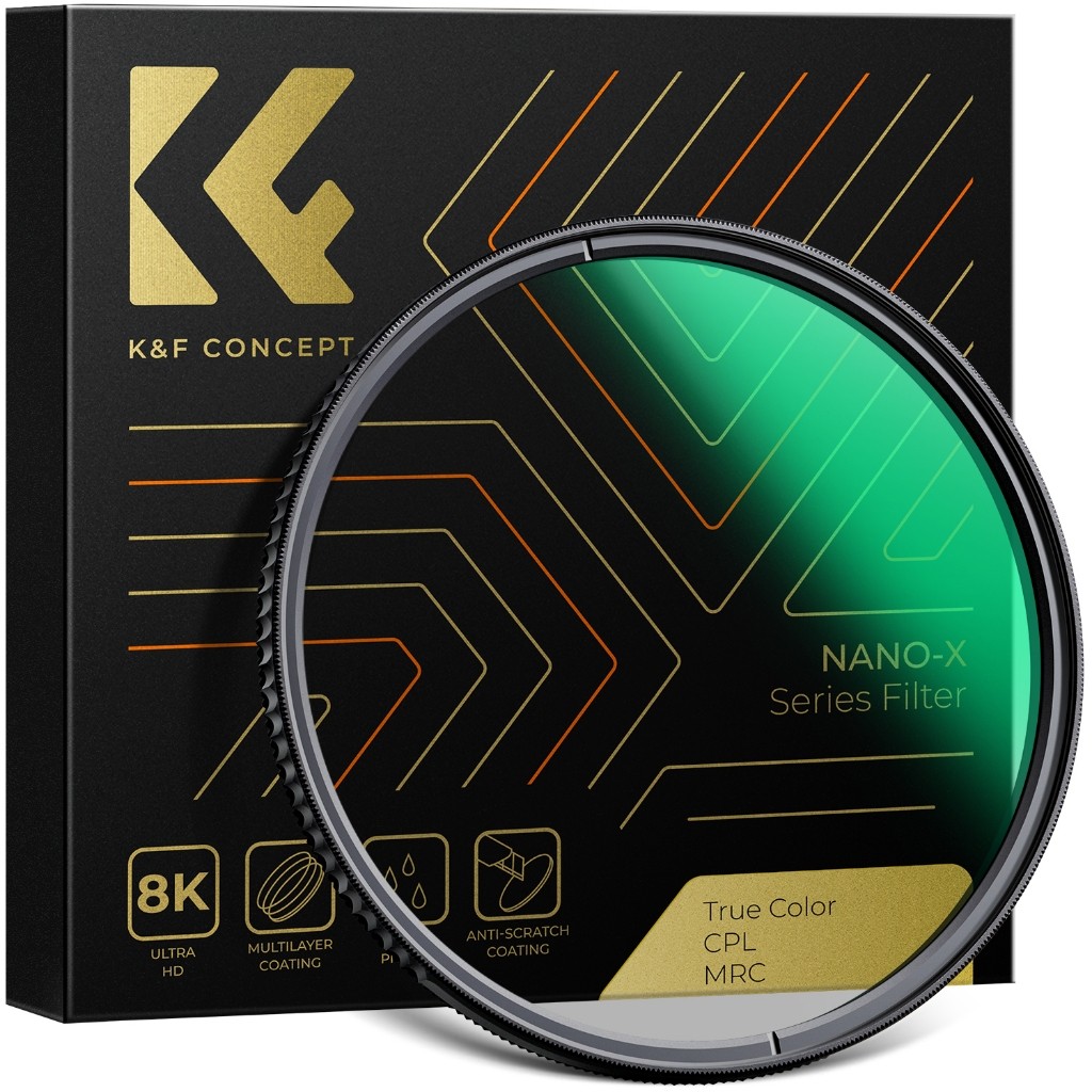 K&F CONCEPT Nano-X 8K Ultra-Clear CPL Filter – ฟิลเตอร์ CPL คมชัดระดับ 8K, Ultra-Low Reflection