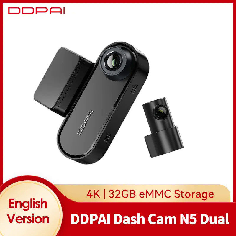 ddpai N5 Dual กล้องติดรถยนต์ 4K Ultra HD GPS ด้านหน้าและด้านหลัง