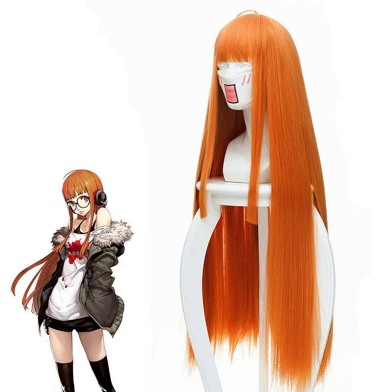 Anime Persona 5 Futaba Sakura Wig Cosplay Costume Women Long Synthetic Hair Halloween Party Role Pla