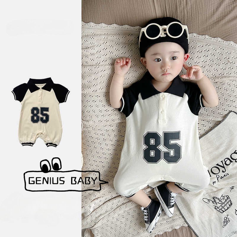 ฤดูร้อนใหม่เสื้อผ้าเด็กชายและหญิงชุดบอดี้สูทแขนสั้น 0-24 เดือนเด็กทารกคุณภาพสูงโปโลบางหล่อ ชุดรอมเปอร์