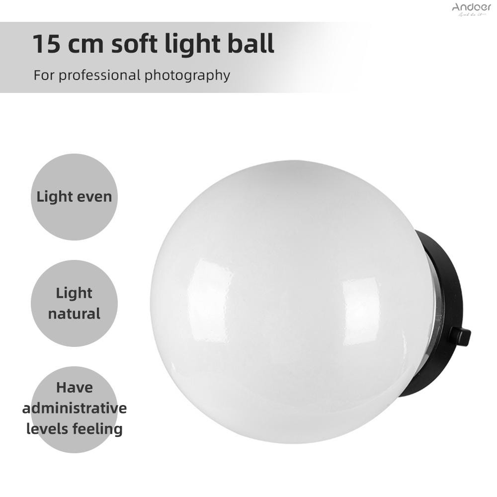15 ซม./ 6in Soft Light Ball สําหรับถ่ายภาพโปร่งแสง Diffuser Ball Flash Light Ball Diffuser โดม Bowens Mount สําหรับโฆษณา Art Portrait อุปกรณ์การถ่ายภาพ