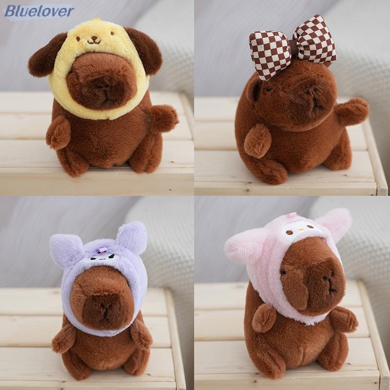 Bluelover Capybara ตุ๊กตาตุ๊กตาการ์ตูนพวงกุญแจจี้นุ่มตุ๊กตาตุ๊กตากระเป๋าเป้สะพายหลังจี้กระเป๋ารถ Key Ring Decor เด็กของขวัญพวงกุญแจใหม่