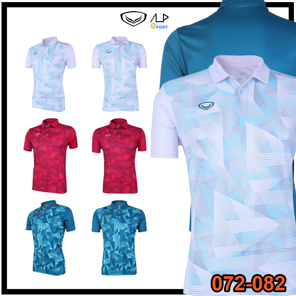 GRAND SPORT เสื้อคอปกพิมพ์ลายทั้งตัว รหัส 072082 ผ้าโพลีอีสเตอร์ เบา แห้งไว ยูนิเซ็กซ์