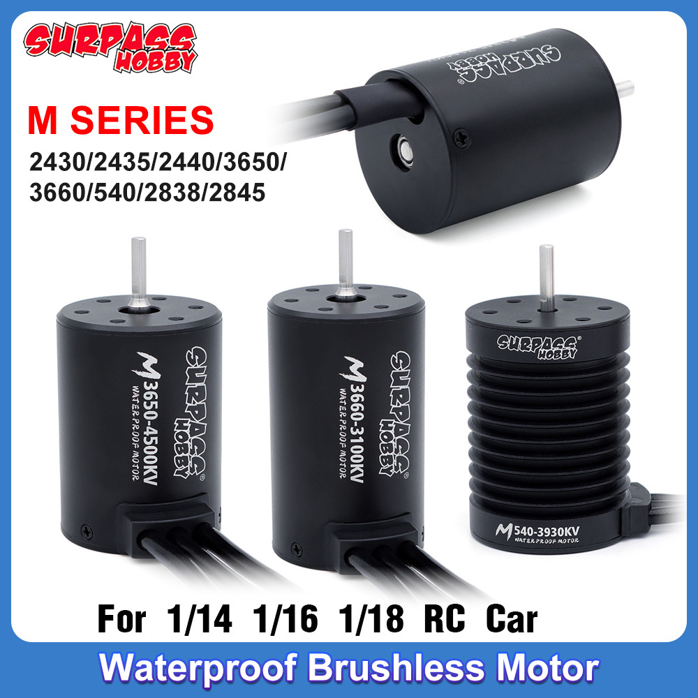Surpass HOBBY RC มอเตอร์ M2430/2435/2440/2838/2845/540/3650/3660 กันน้ํา Brushless สําหรับ 1/10 1/12 1/16 1/18 RC รถเรือ