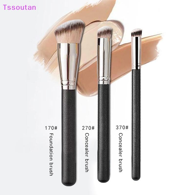 [TSST] 1 ชิ้นสีดําผู้หญิงแปรงแต่งหน้ามืออาชีพคอนซีลเลอร์แป้ง Blush Liquid Foundation Face Make Up แปรงเครื่องมือ TAN