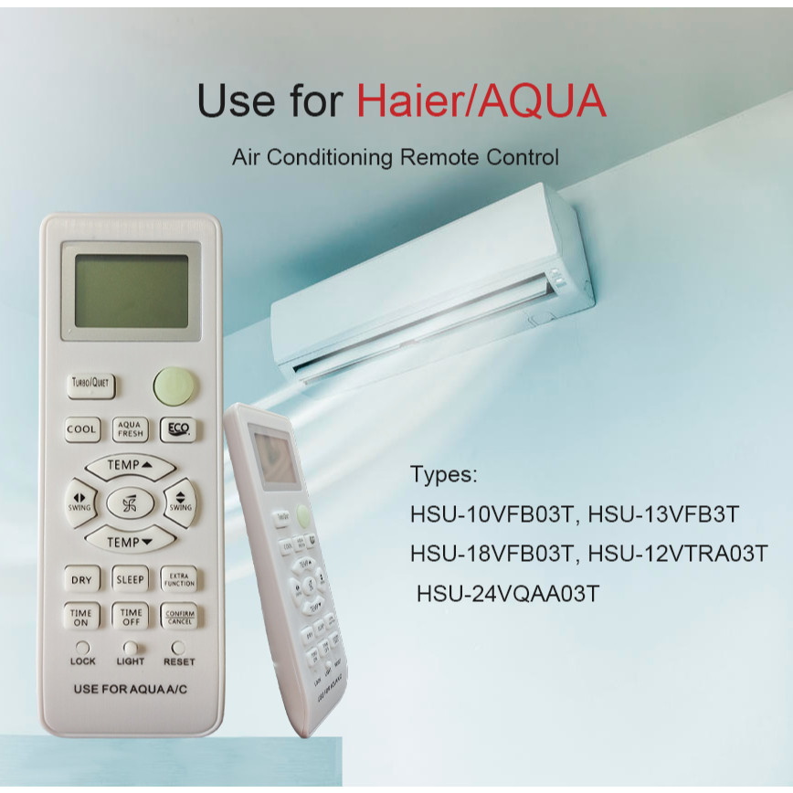 เหมาะสําหรับ Haier/AQUA รีโมทคอนโทรลเครื่องปรับอากาศ HSU-10VFB03T, HSU-13VFB3T, HSU-18VFB03T, HSU-12