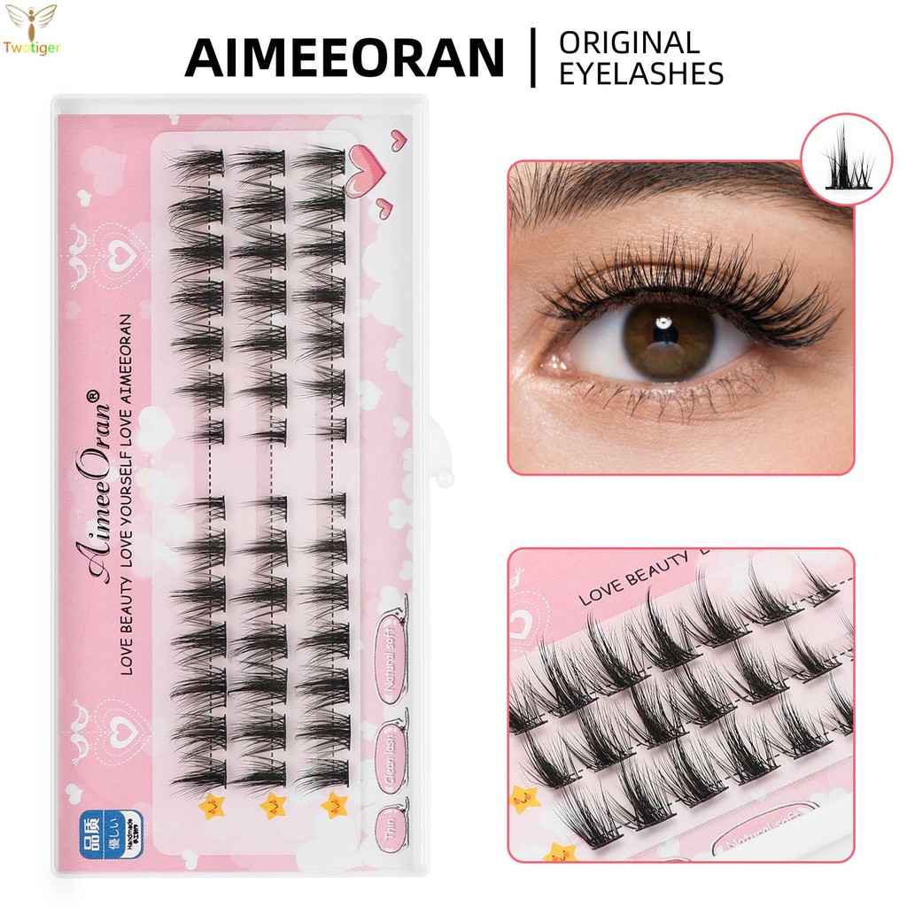 Ultra-light Reusable Strip Lashes ผู้หญิง C Curl Eyelash Extension