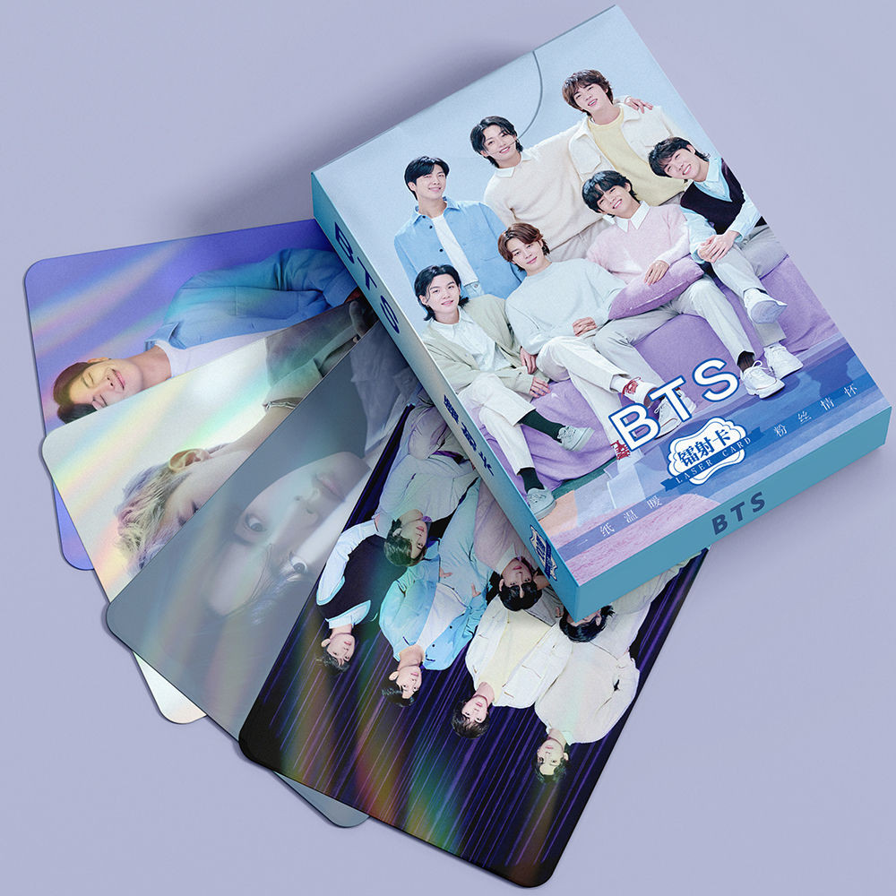 Bts BTS สินค้าเลเซอร์อัลบั้ม Photocards 50 การ์ด LOMO Kim Taehyung Tian Jungkook ลายเซ็นภาพถ่าย FDSN