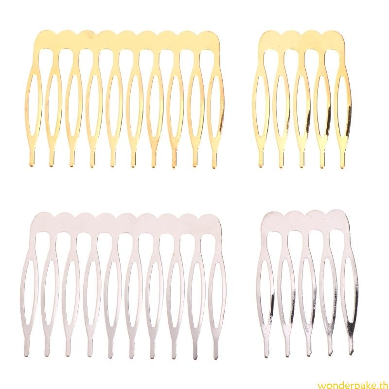 Wonder 5 10 ฟัน DIY หวีผมโลหะ Claw Hairpins เงิน Golden สําหรับงานแต่งงานเครื่องประดับทําผลการค้นหาส่วนประกอบหวี