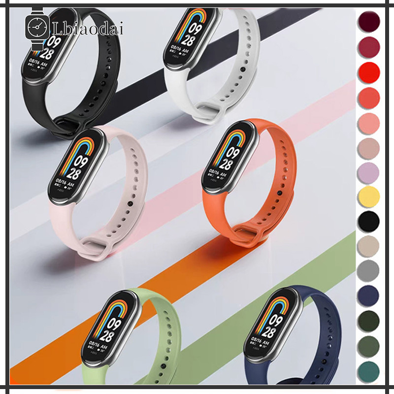 สายนาฬิกาสมาร์ทสปอร์ต for Mi Band 9 8 NFC สายรัดข้อมือซิลิโคนนุ่มกำไลข้อมืออุปกรณ์เสริม Xiaomi Mi Band 9 8