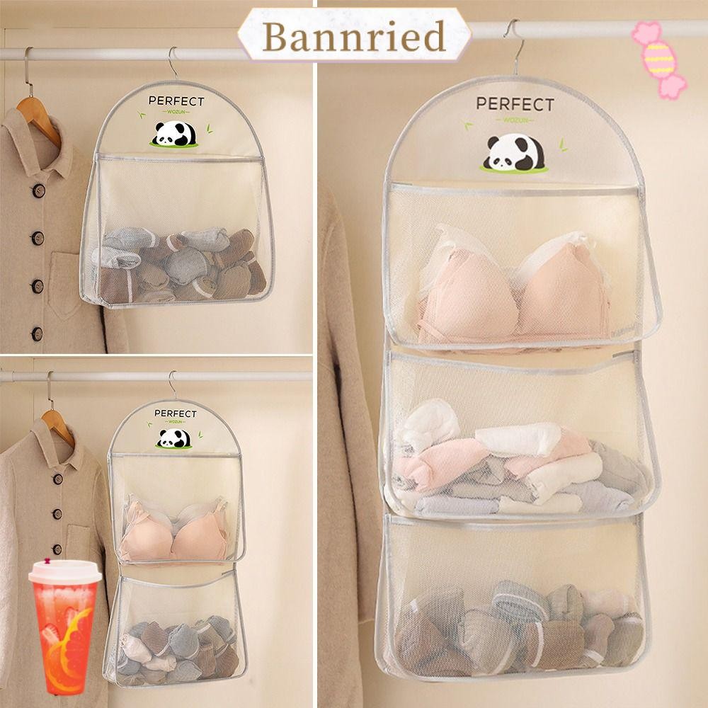 Bannriedsg989 ถุงตาข่ายเก็บของ, ถุงเก็บถุงเท้าประหยัดพื้นที่หลายชั้น, ตู้เสื้อผ้ามัลติฟังก์ชั่นความจุขนาดใหญ่แขวนเครื่องมือเก็บของหอพัก