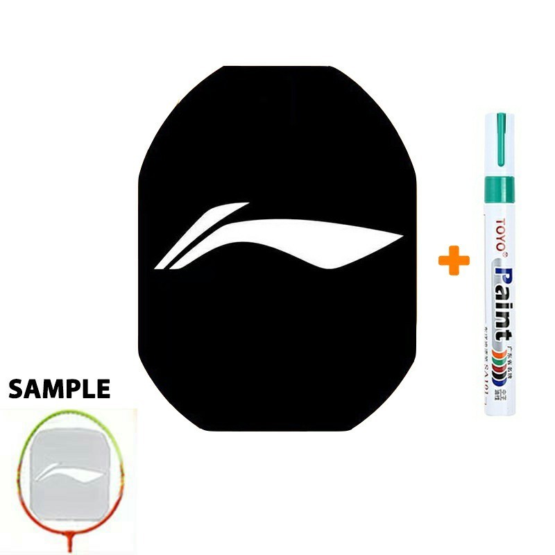 ไม้แบดมินตัน Li-Ning LOGO Card Tennis Mark Stencil Board String Logo + 1x GOLD Marker ปากกา