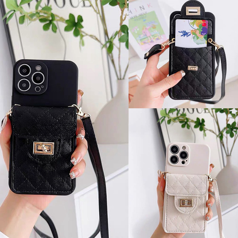 Iphone 6 7 8 Plus X XS XR XSMax 11 11Pro 11ProMax 12mini 12Pro 12ProMax 13mini 13Pro 13ProMax เคสโทรศัพท์กระเป๋ากระเป๋าสตางค์พร้อมเชือกแขวน TPU ปกอ่อน