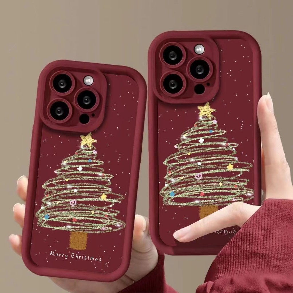 Ins Star Christmas Tree เหมาะสําหรับ Apple iPhone12/13/14/15 เคสโทรศัพท์กันกระแทก 78p