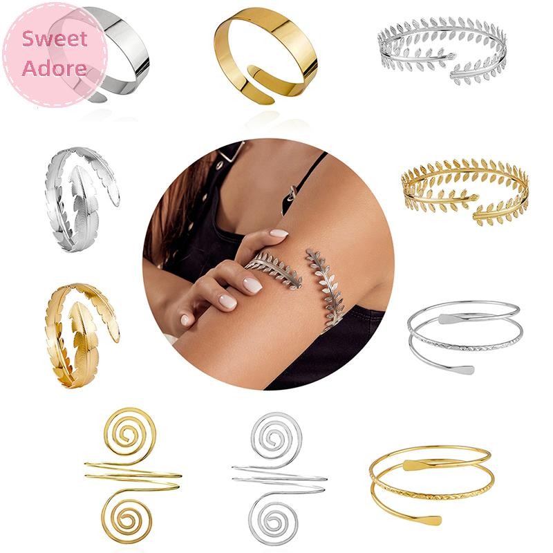 Sweetadore สร้อยข้อมือแขนแฟชั่นสําหรับผู้หญิงสาวจิตเปิด Upper Arm กําไลข้อมือสร้อยข้อมือ Simple ปรับ Armlet Armband TH
