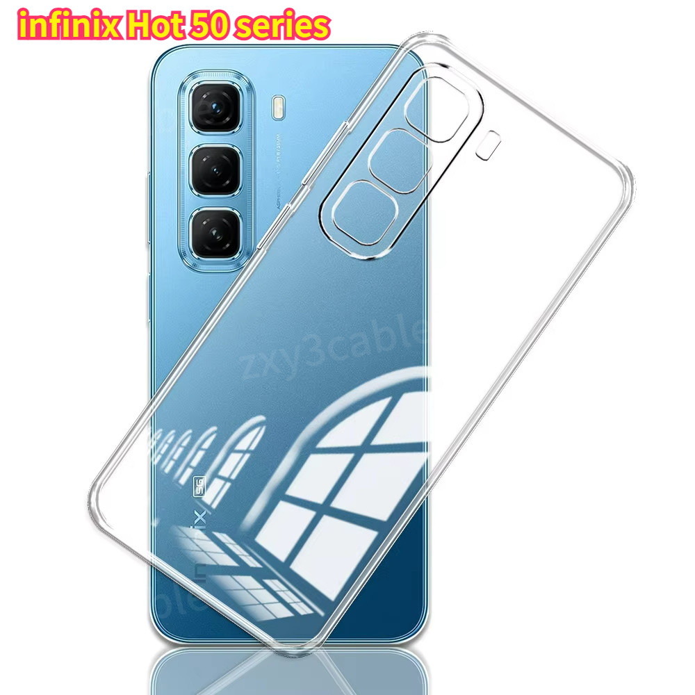 เคสสําหรับ Infinix Hot 50 Pro Plus Hot50ProPlus Hot50Pro 4G 5G 2024 กรณีบางเฉียบโปร่งใส TPU นุ่มปกหลังสําหรับ Hot50 Hot50Pro + 50Pro + 50Pro + เคสใส